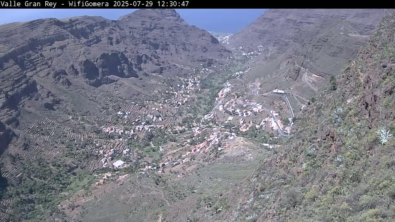 La Gomera, Valle Gran Rey & La Calera Live Cam -  Santa Cruz de Tenerife, Canary Islands, Spain