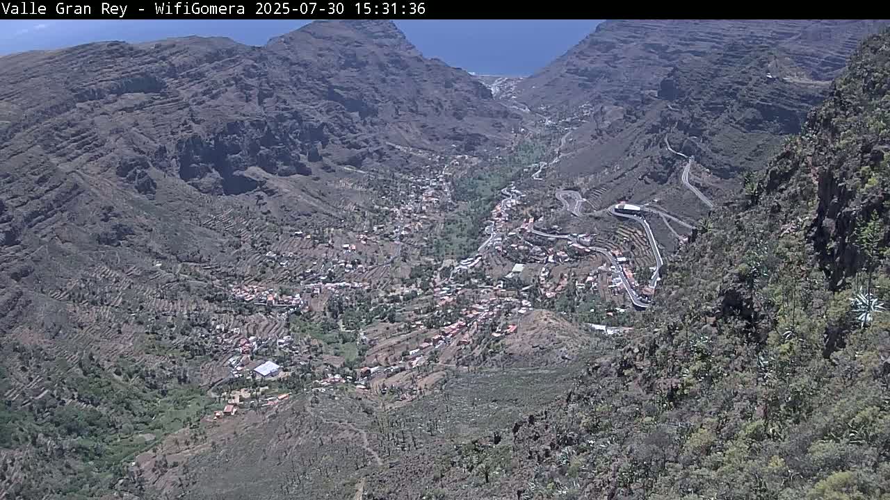 La Gomera, Valle Gran Rey & La Calera Live Cam -  Santa Cruz de Tenerife, Canary Islands, Spain