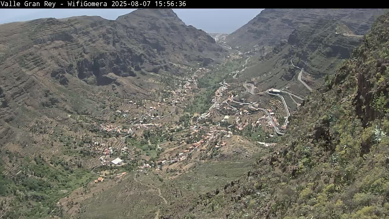 La Gomera, Valle Gran Rey & La Calera Live Cam -  Santa Cruz de Tenerife, Canary Islands, Spain