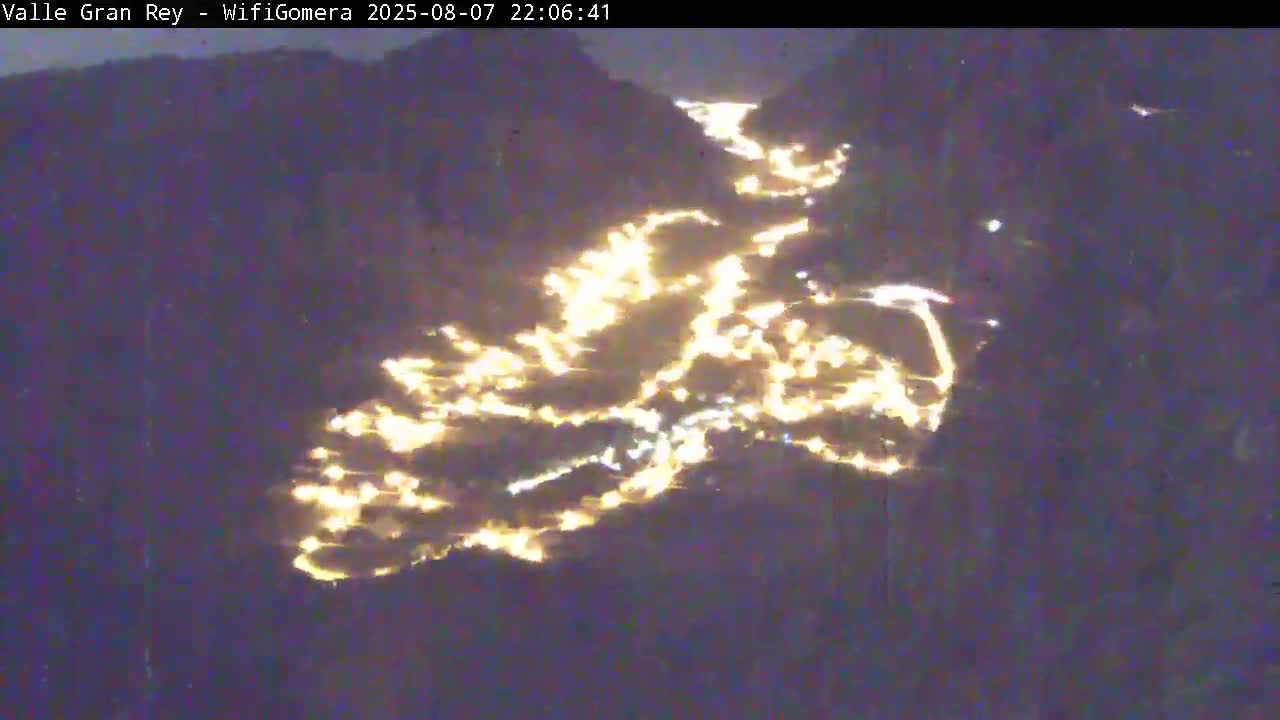 La Gomera, Valle Gran Rey & La Calera Live Cam -  Santa Cruz de Tenerife, Canary Islands, Spain