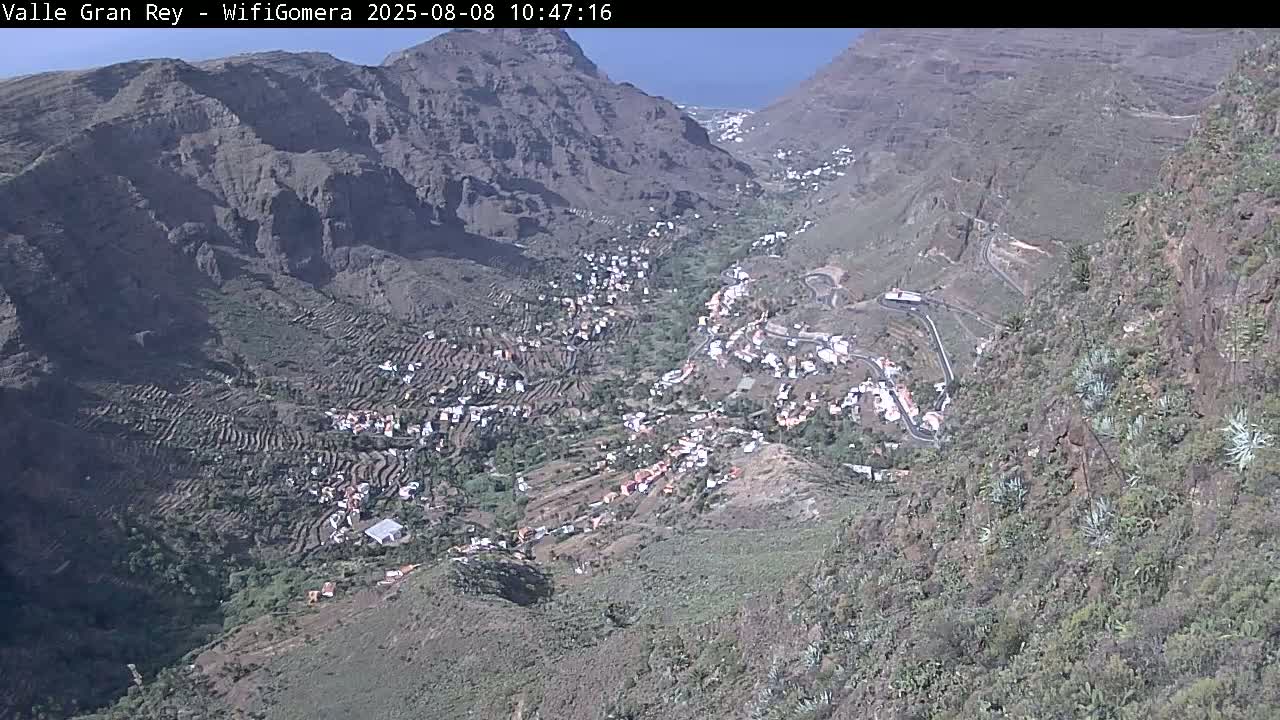 La Gomera, Valle Gran Rey & La Calera Live Cam -  Santa Cruz de Tenerife, Canary Islands, Spain