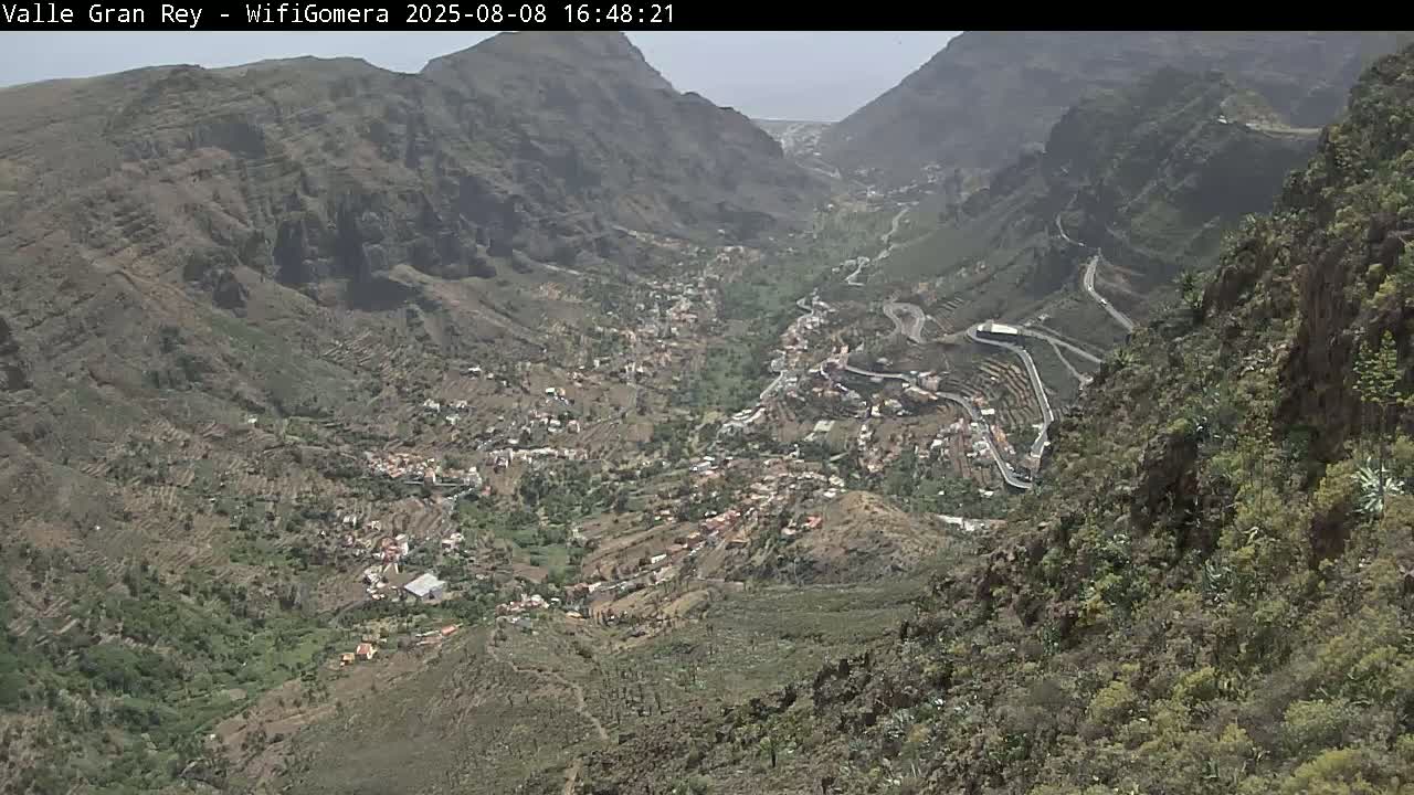 La Gomera, Valle Gran Rey & La Calera Live Cam -  Santa Cruz de Tenerife, Canary Islands, Spain