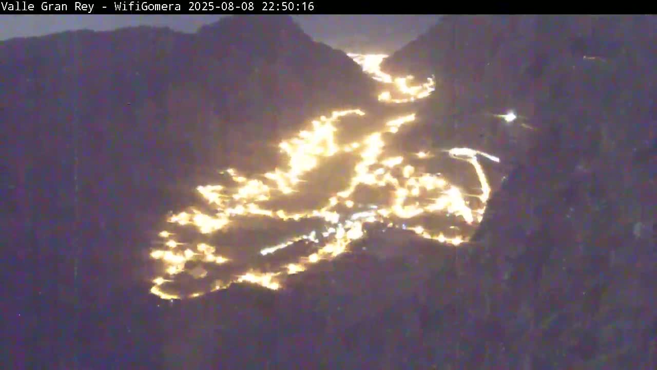 La Gomera, Valle Gran Rey & La Calera Live Cam -  Santa Cruz de Tenerife, Canary Islands, Spain