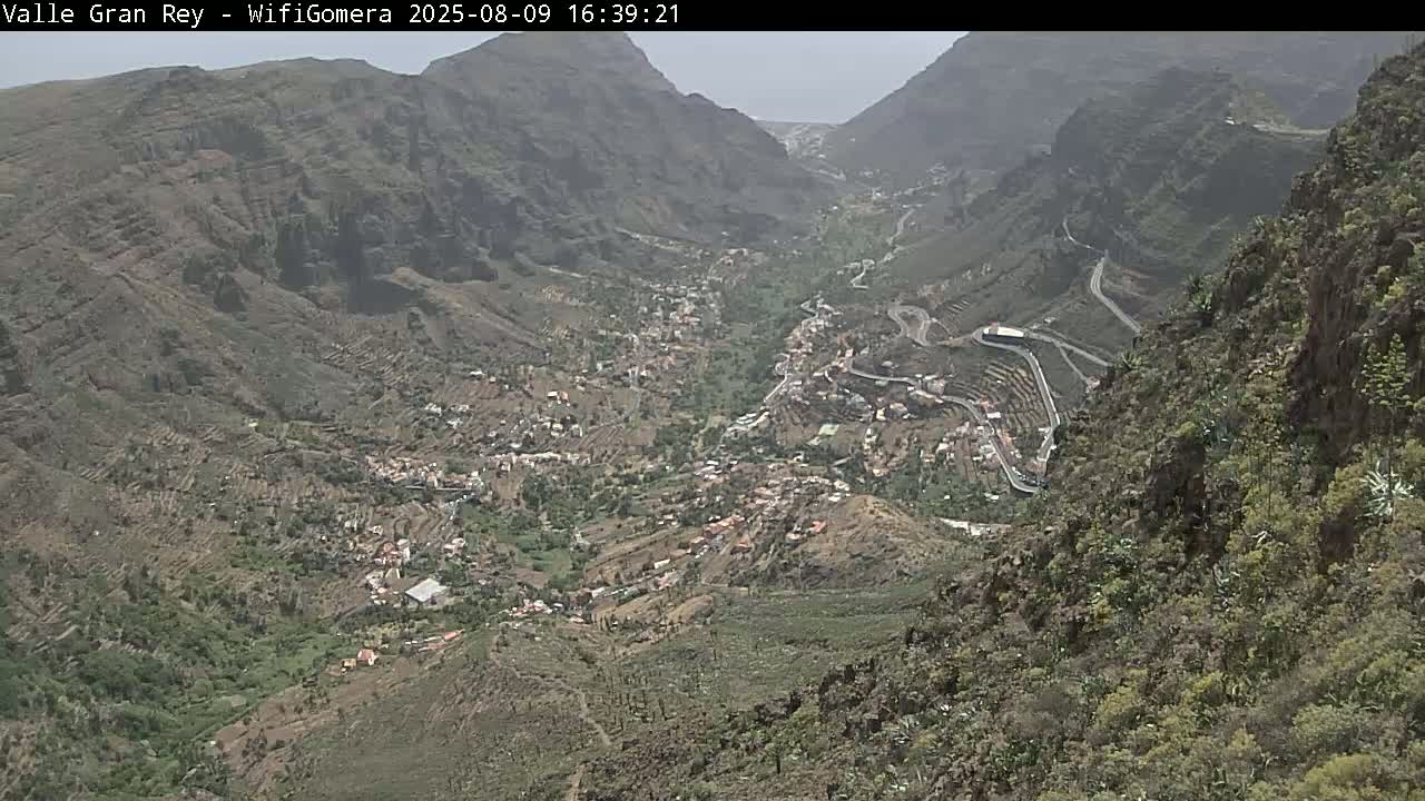 La Gomera, Valle Gran Rey & La Calera Live Cam -  Santa Cruz de Tenerife, Canary Islands, Spain