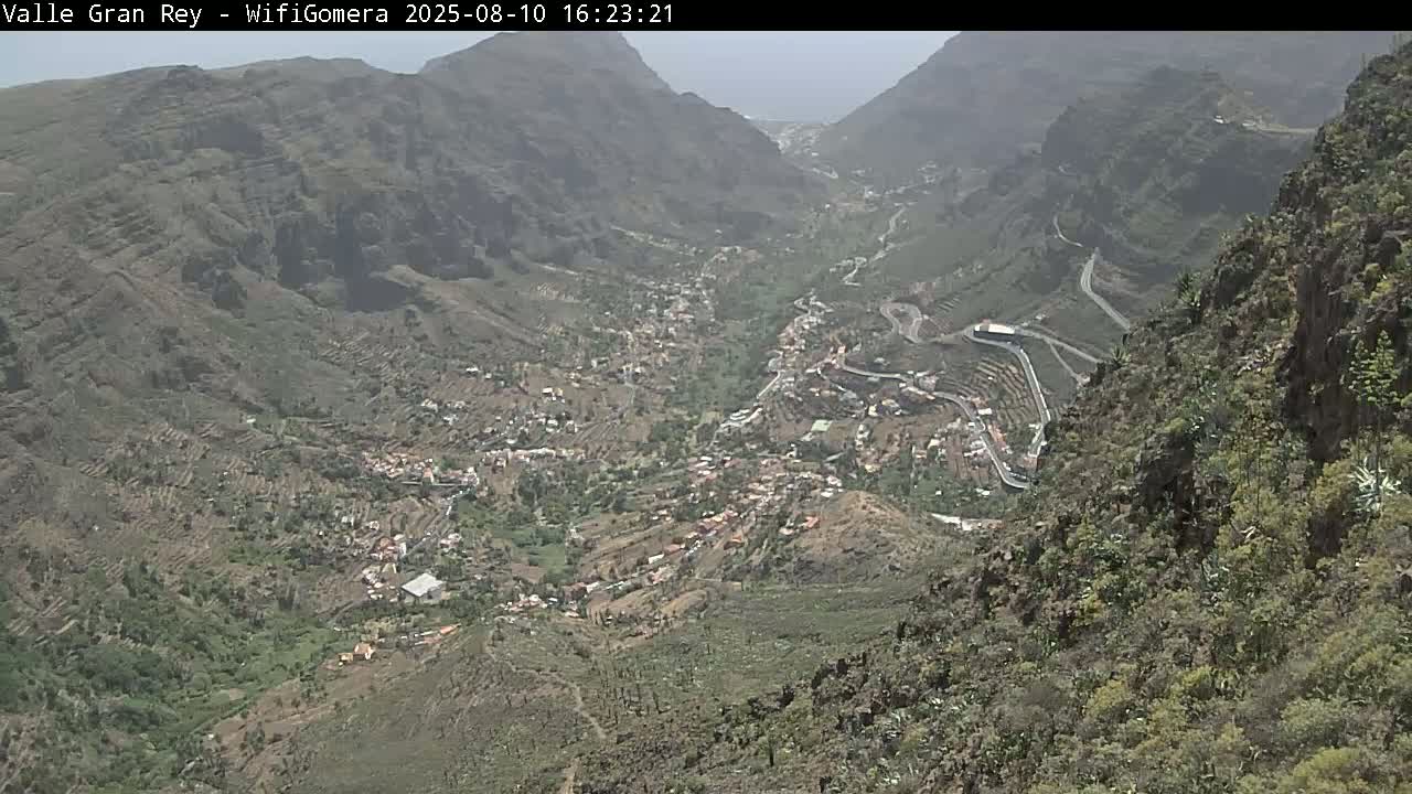 La Gomera, Valle Gran Rey & La Calera Live Cam -  Santa Cruz de Tenerife, Canary Islands, Spain