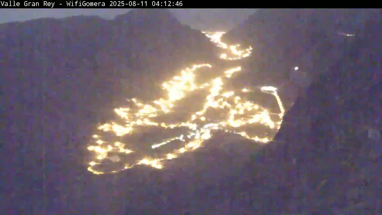 La Gomera, Valle Gran Rey & La Calera Live Cam -  Santa Cruz de Tenerife, Canary Islands, Spain
