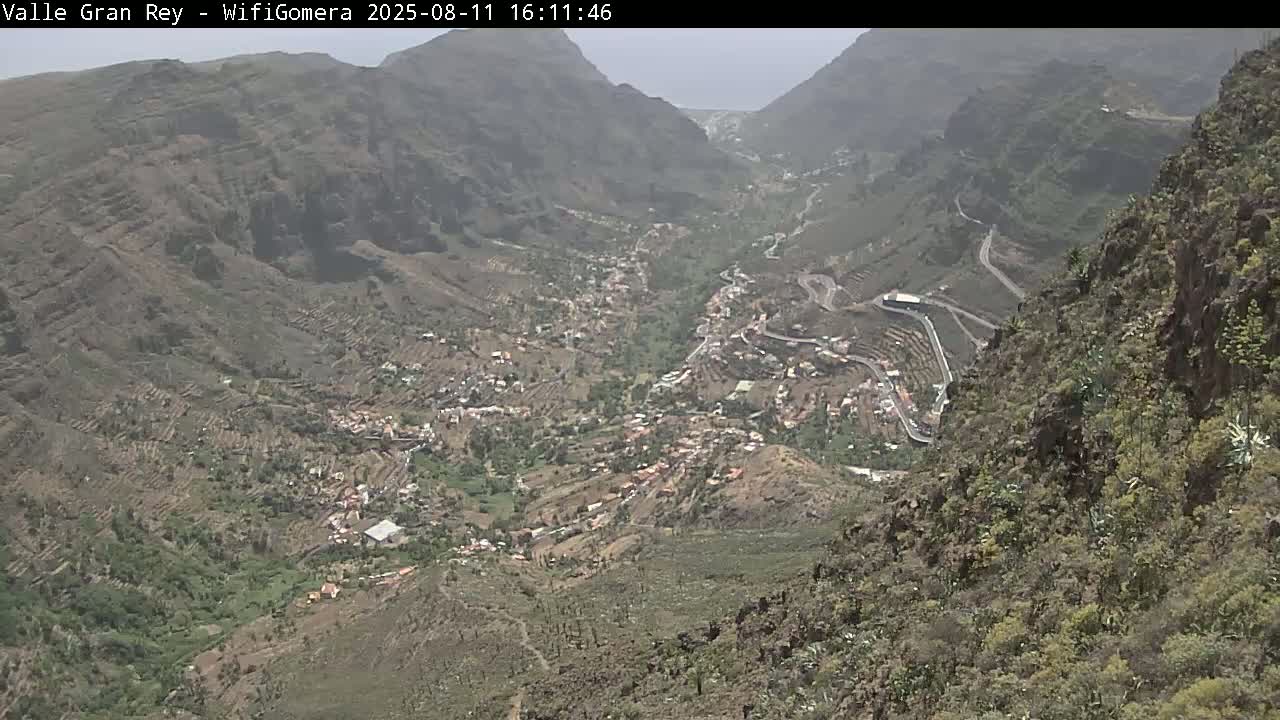 La Gomera, Valle Gran Rey & La Calera Live Cam -  Santa Cruz de Tenerife, Canary Islands, Spain
