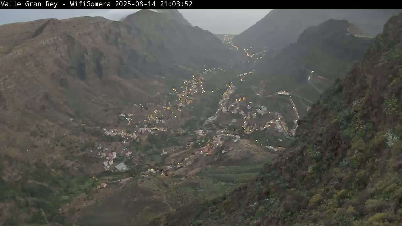 La Gomera, Valle Gran Rey & La Calera Live Cam -  Santa Cruz de Tenerife, Canary Islands, Spain