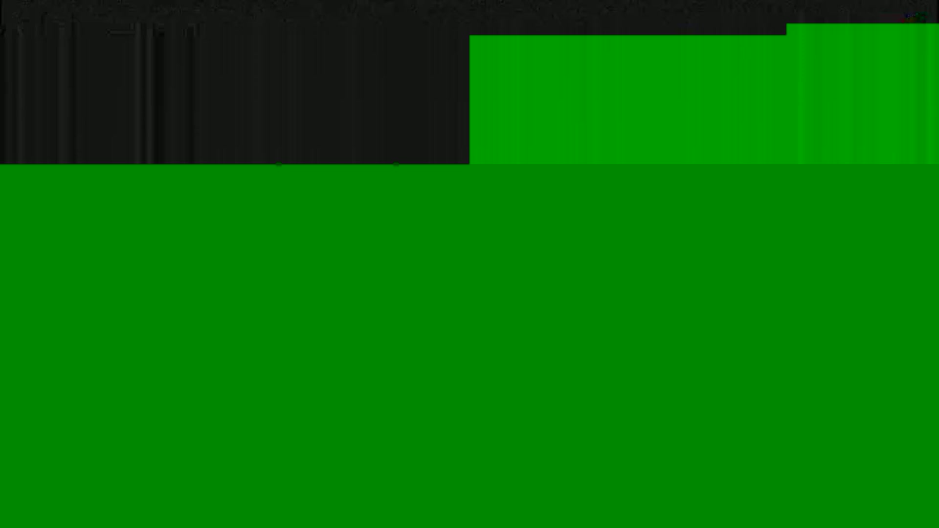 The image shows a mostly green screen with a smaller black area at the top.
