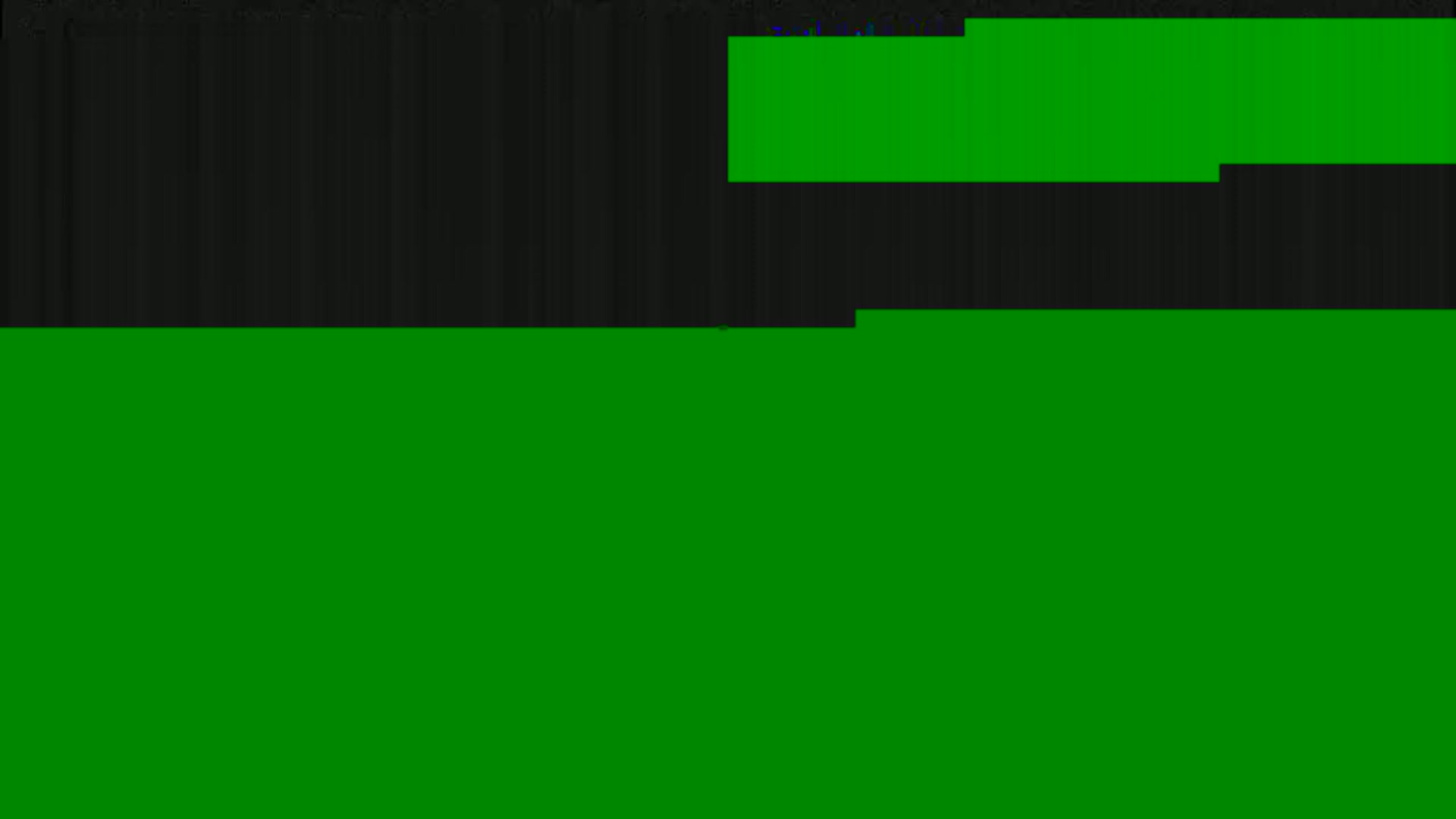 The image shows a dark-colored top section and a large green bottom section.