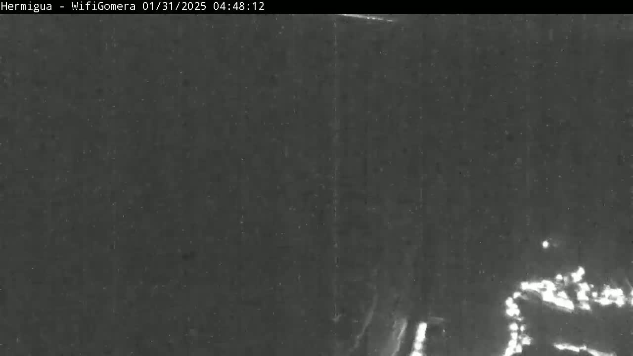 A low-light nighttime image shows a dark, possibly rainy, outdoor scene with faint lights visible in the lower-right corner.