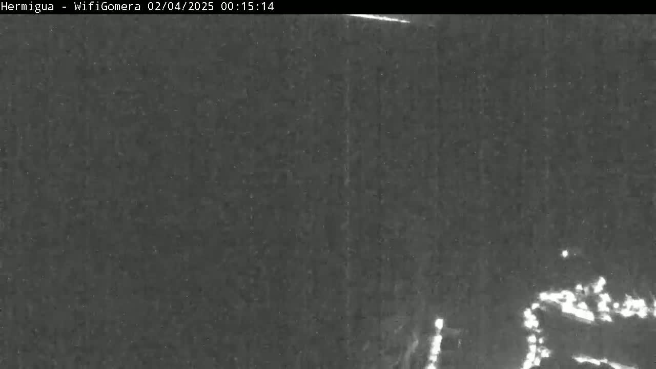 A low-light nighttime image shows a dark, textured surface with a few bright spots in the bottom right corner.