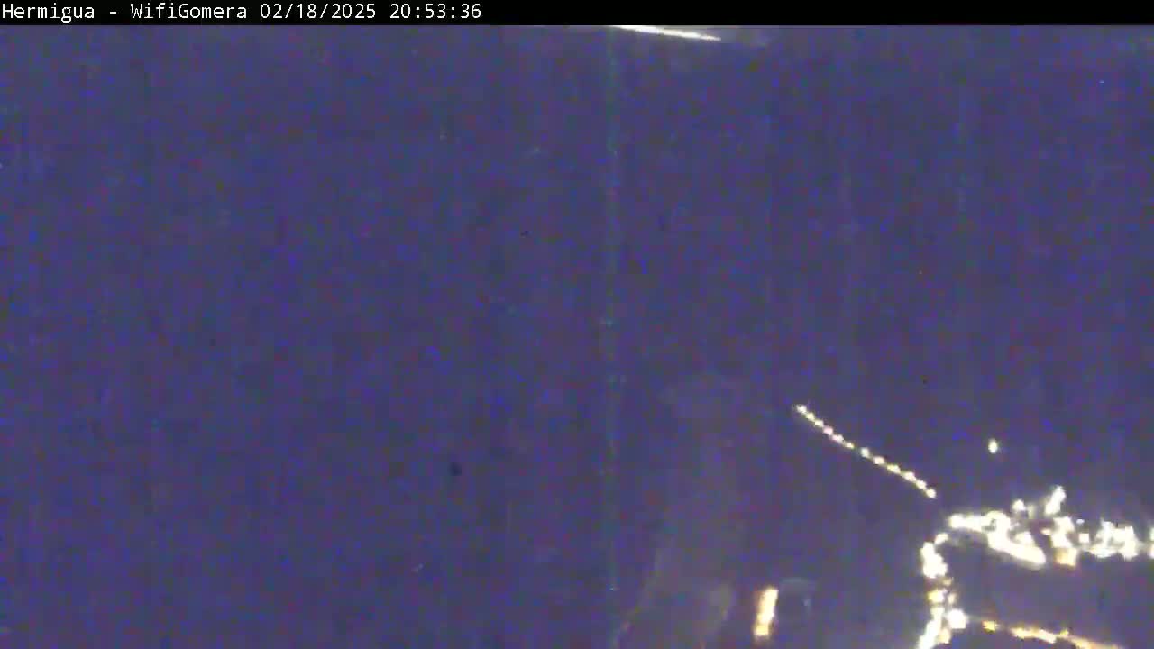 A nighttime, low-light image shows a blurry view of what appears to be distant lights possibly from a city or town.