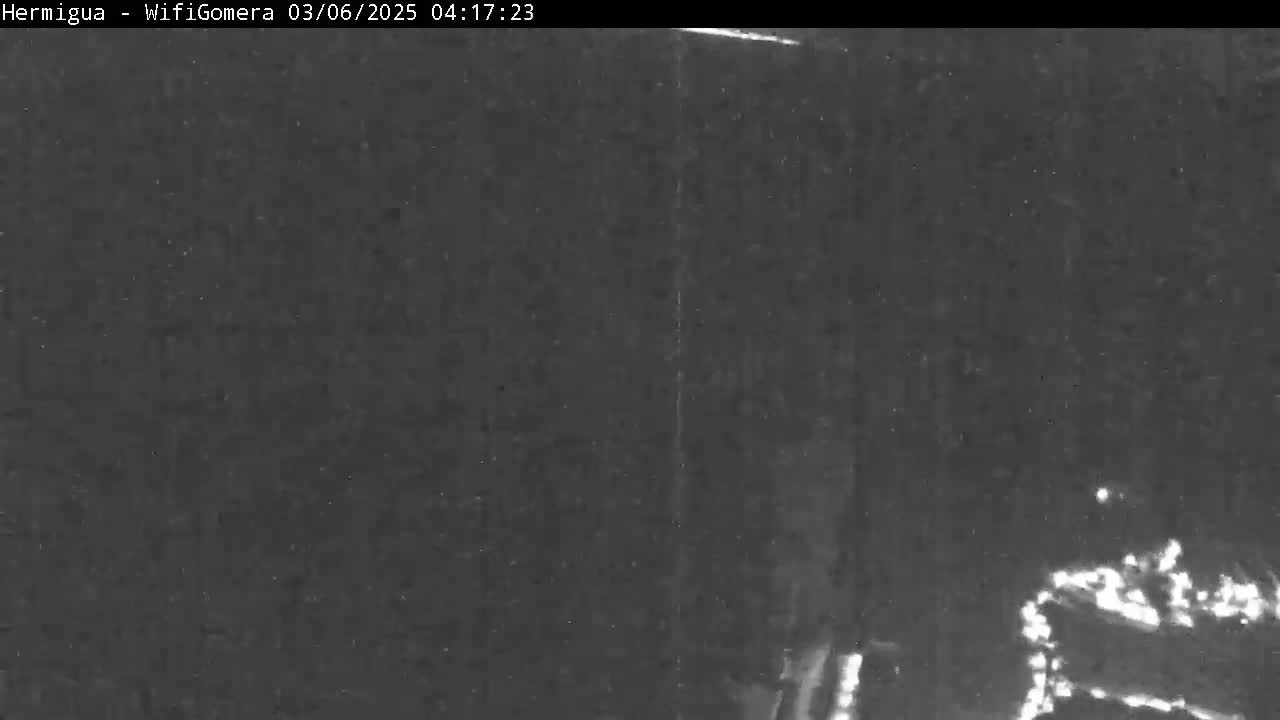 A low-light, grainy image shows a dark, possibly nighttime scene with a faint light source in the lower right corner.