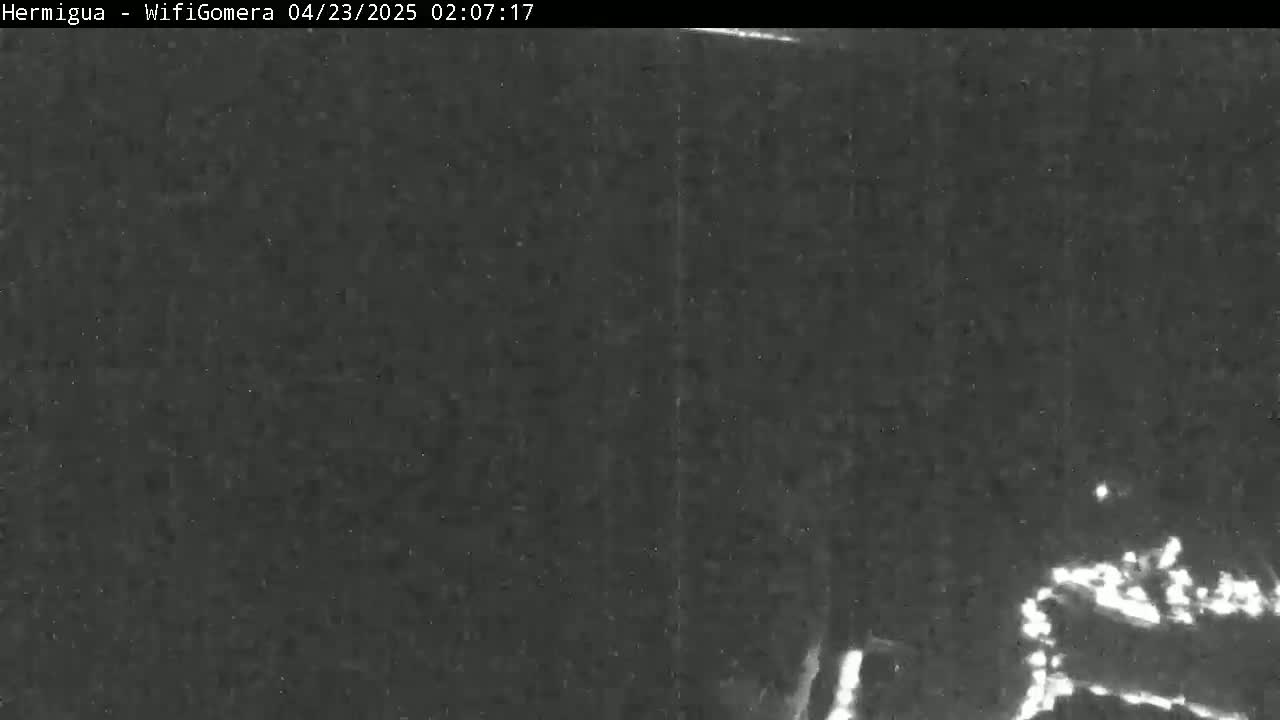 A low-light nighttime image shows a blurry, dark scene with a faint light source in the lower right corner.