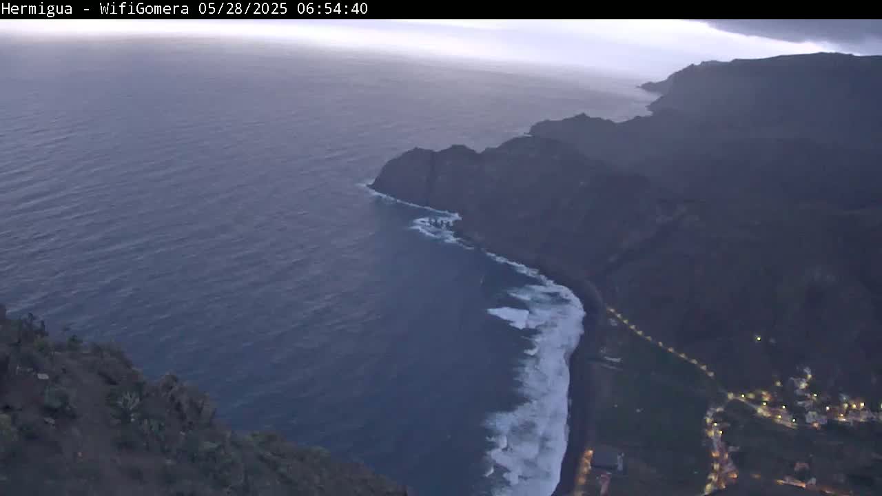 La Gomera ,Hermigua Live Cam - Santa Cruz de Tenerife, Canary Islands, Spain