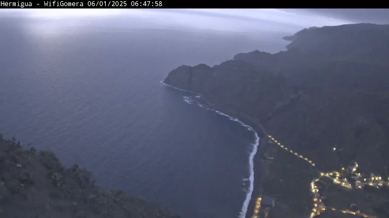 La Gomera ,Hermigua Live Cam - Santa Cruz de Tenerife, Canary Islands, Spain