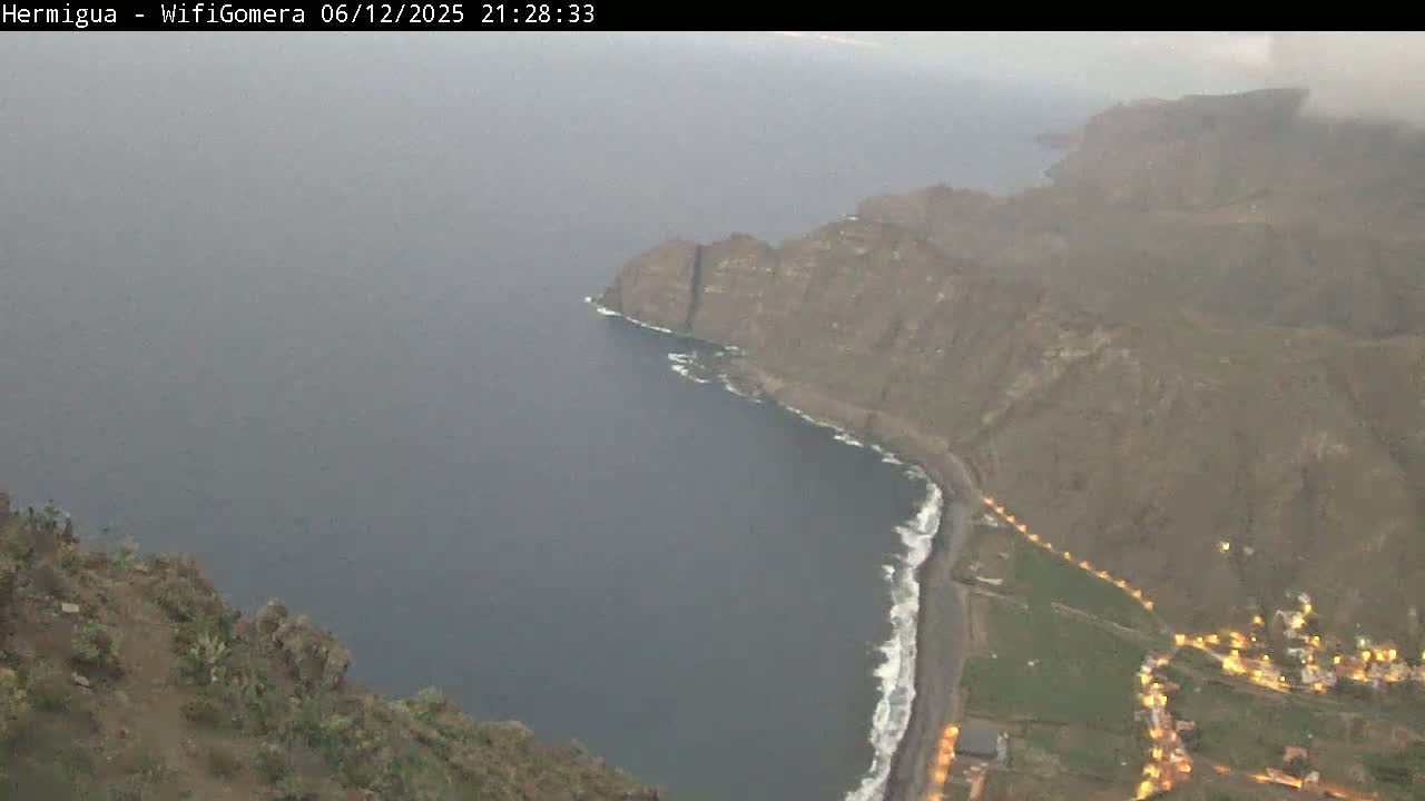 La Gomera ,Hermigua Live Cam - Santa Cruz de Tenerife, Canary Islands, Spain