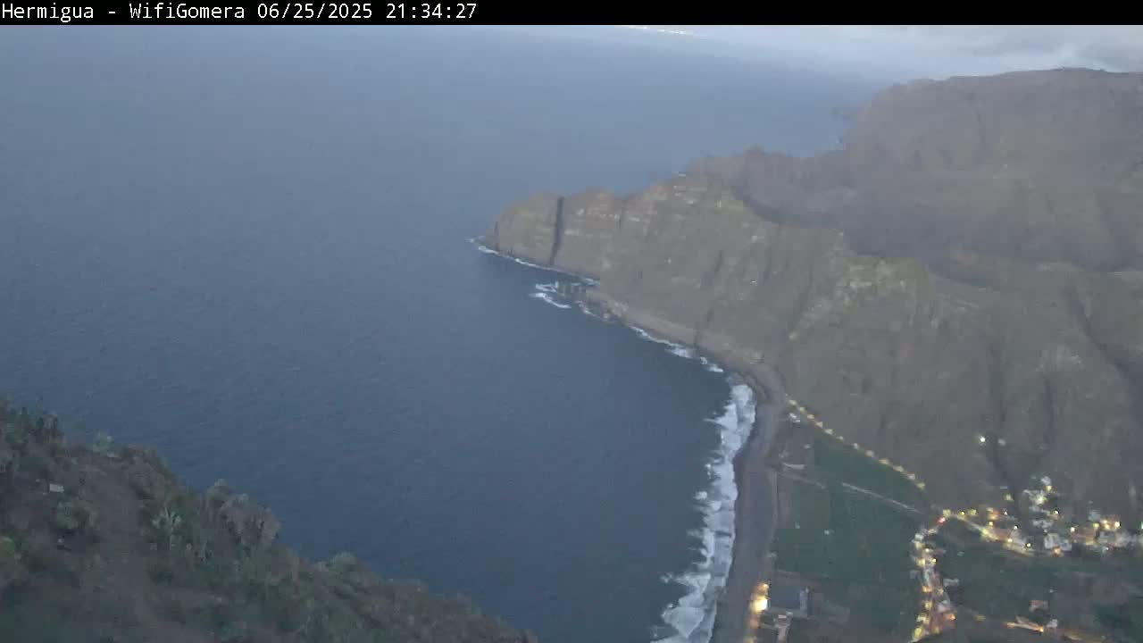 La Gomera ,Hermigua Live Cam - Santa Cruz de Tenerife, Canary Islands, Spain