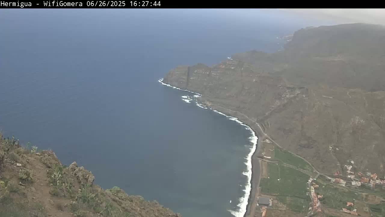 La Gomera ,Hermigua Live Cam - Santa Cruz de Tenerife, Canary Islands, Spain