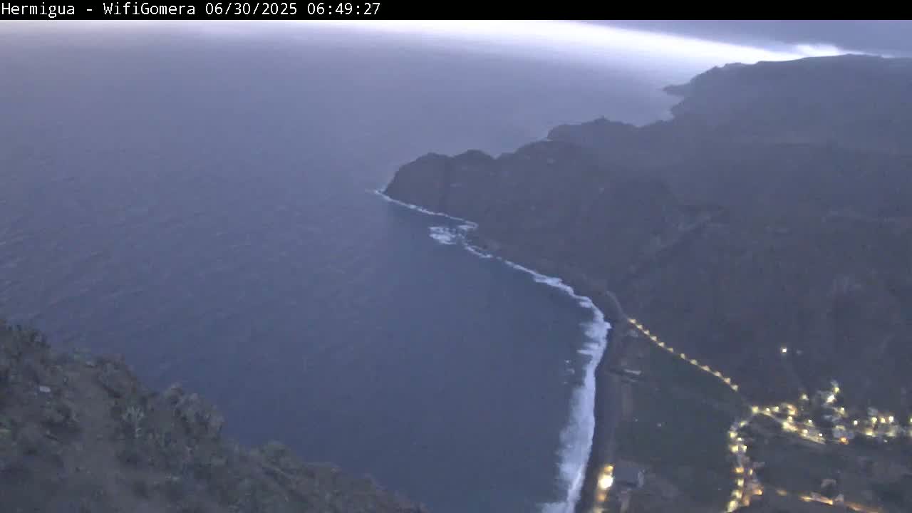 La Gomera ,Hermigua Live Cam - Santa Cruz de Tenerife, Canary Islands, Spain