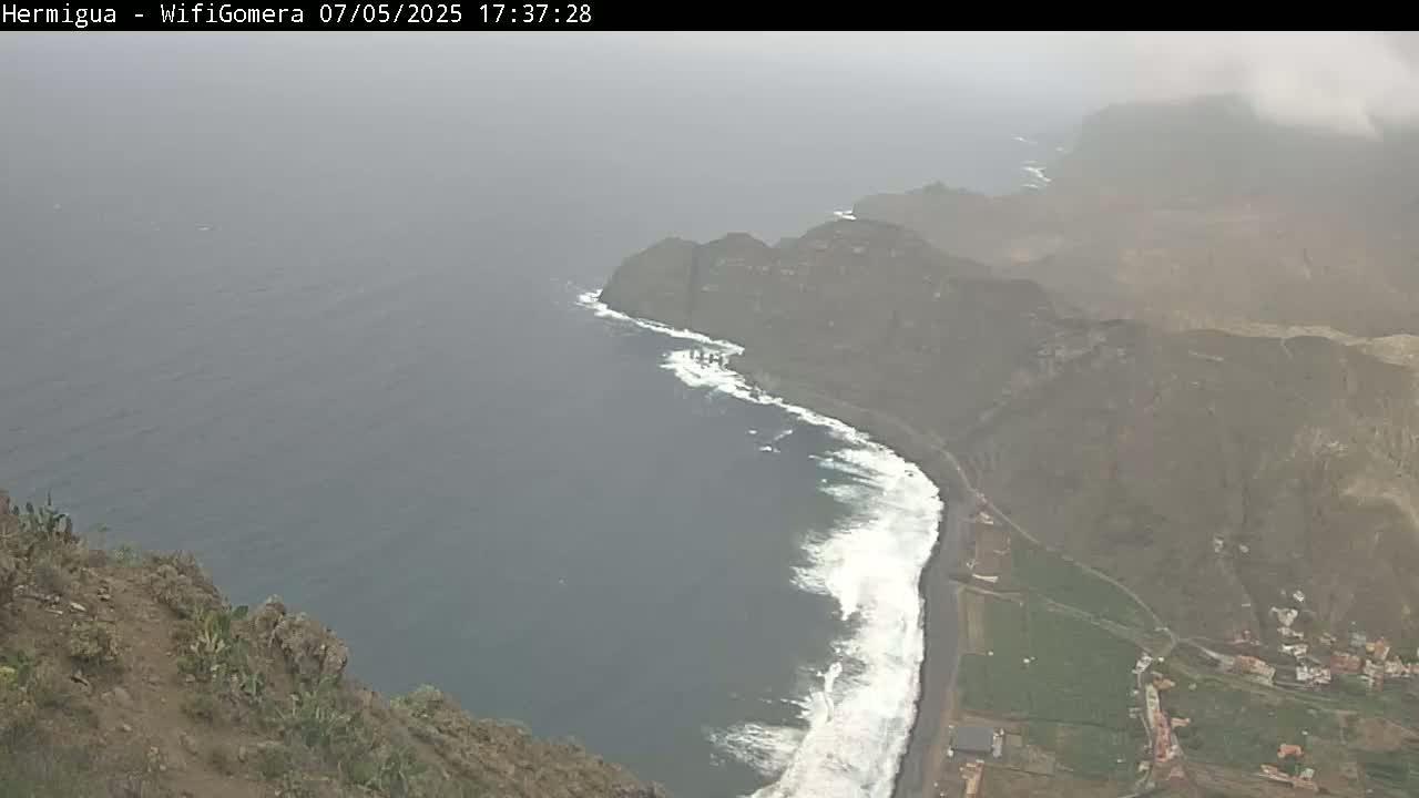 La Gomera ,Hermigua Live Cam - Santa Cruz de Tenerife, Canary Islands, Spain