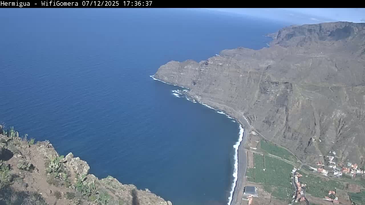 La Gomera ,Hermigua Live Cam - Santa Cruz de Tenerife, Canary Islands, Spain