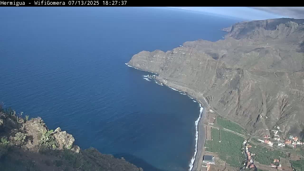 La Gomera ,Hermigua Live Cam - Santa Cruz de Tenerife, Canary Islands, Spain