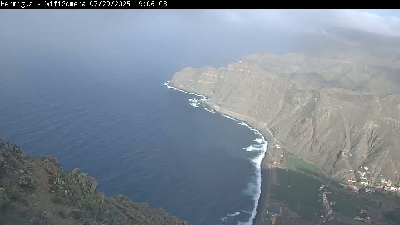 La Gomera ,Hermigua Live Cam - Santa Cruz de Tenerife, Canary Islands, Spain