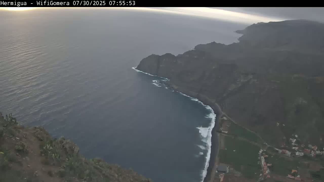 La Gomera ,Hermigua Live Cam - Santa Cruz de Tenerife, Canary Islands, Spain