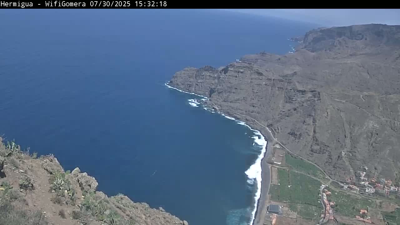 La Gomera ,Hermigua Live Cam - Santa Cruz de Tenerife, Canary Islands, Spain