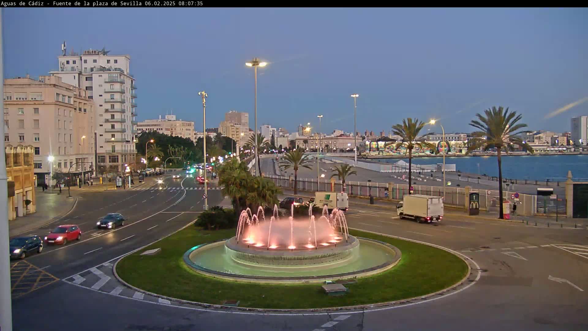 Cadiz, Plaza de Sevilla Fountain  Live Cam -  Andulucia, Spain