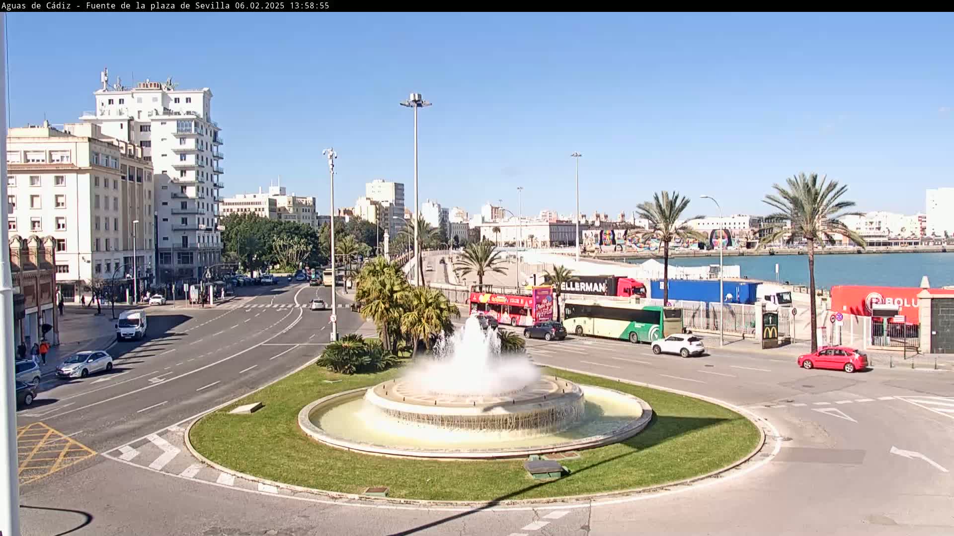 Cadiz, Plaza de Sevilla Fountain  Live Cam -  Andulucia, Spain