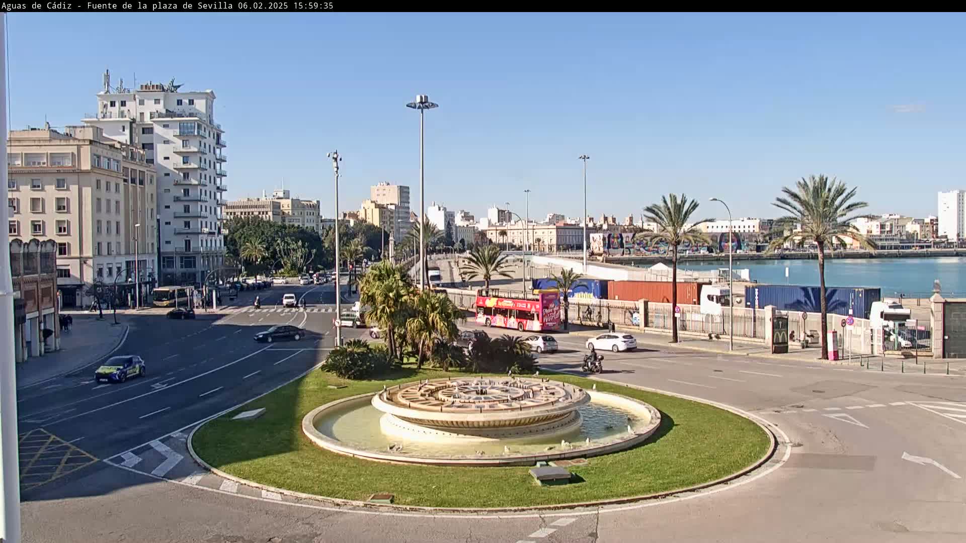 Cadiz, Plaza de Sevilla Fountain  Live Cam -  Andulucia, Spain