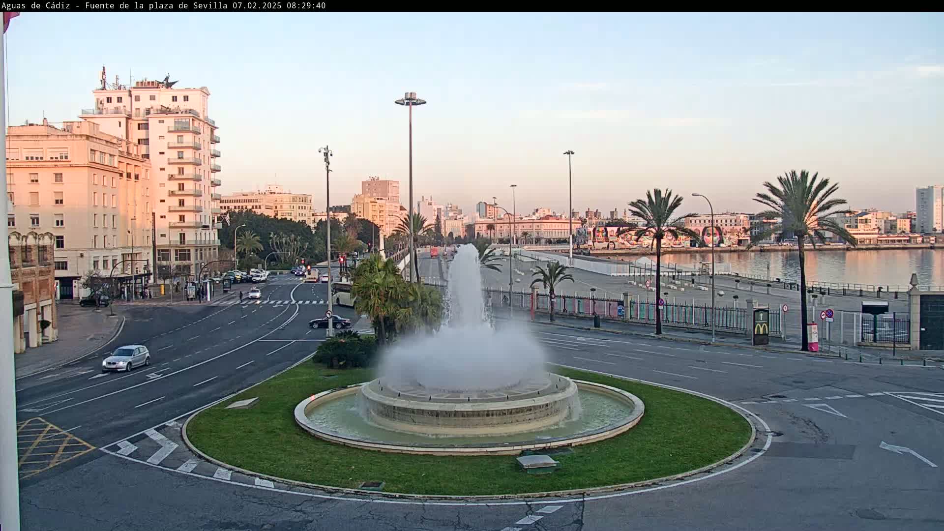 Cadiz, Plaza de Sevilla Fountain  Live Cam -  Andulucia, Spain