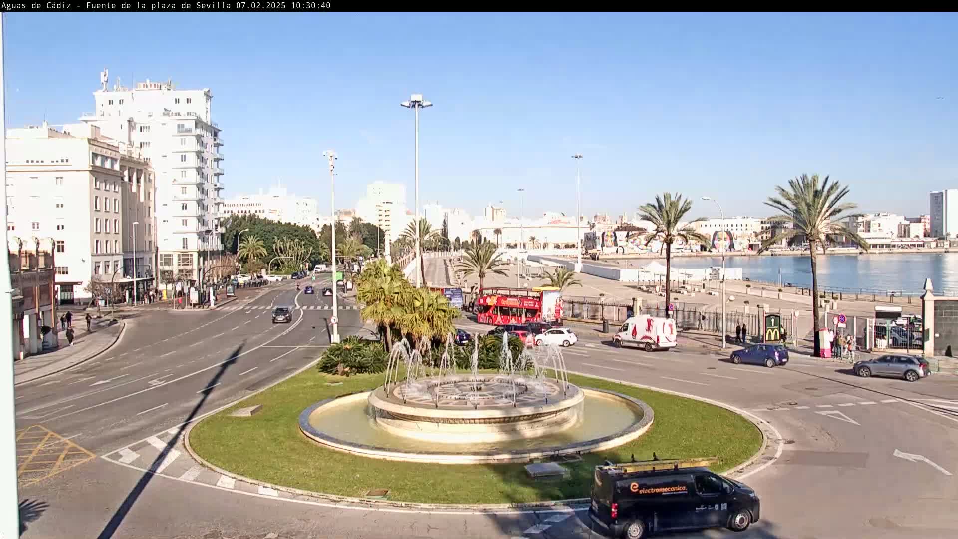 Cadiz, Plaza de Sevilla Fountain  Live Cam -  Andulucia, Spain