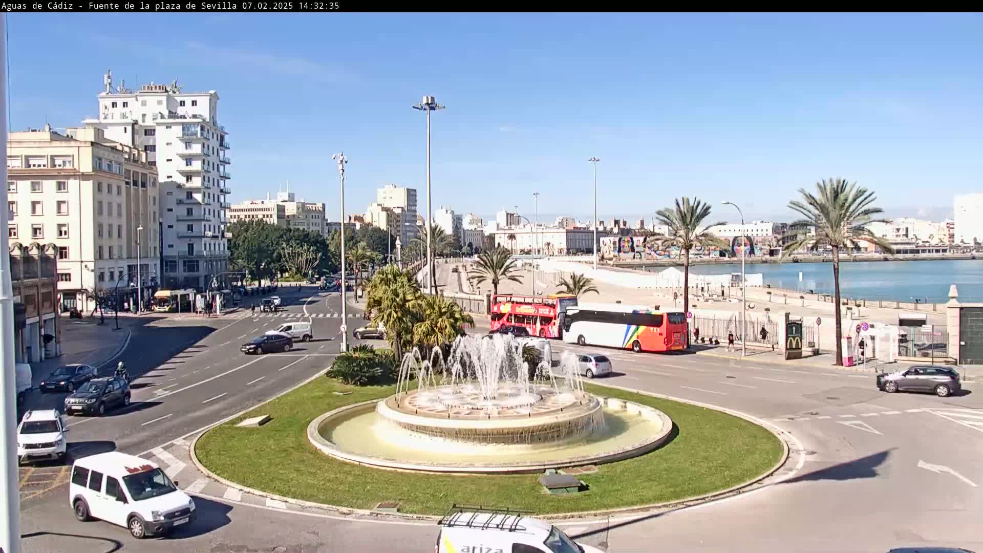 Cadiz, Plaza de Sevilla Fountain  Live Cam -  Andulucia, Spain