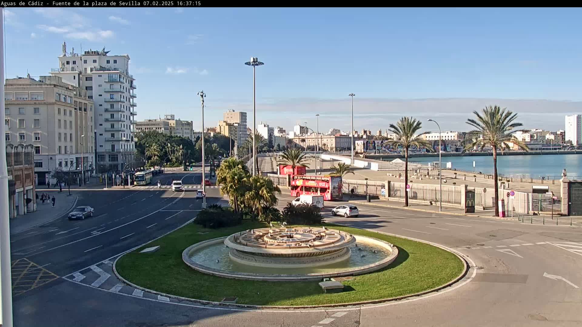 Cadiz, Plaza de Sevilla Fountain  Live Cam -  Andulucia, Spain