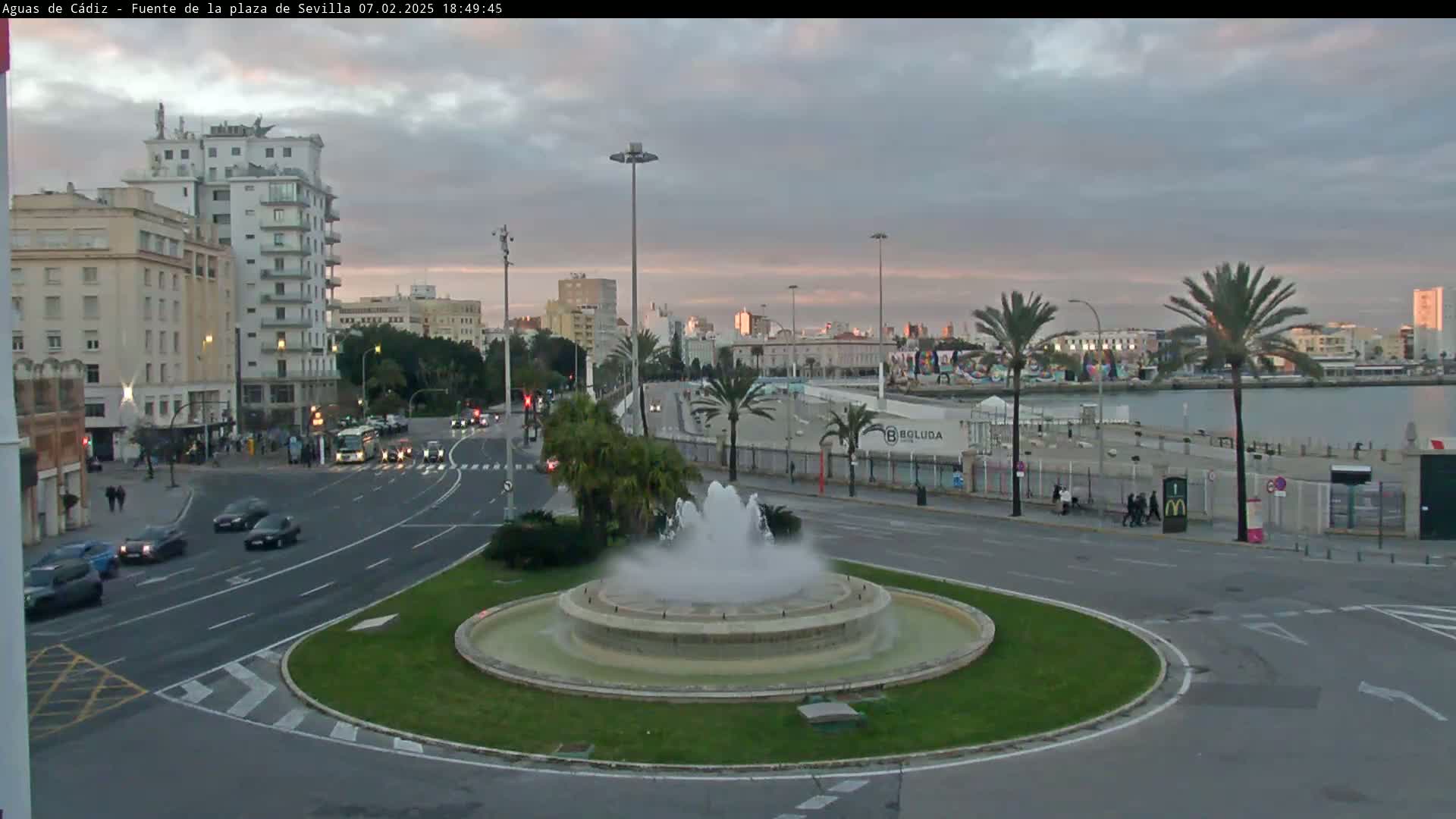 Cadiz, Plaza de Sevilla Fountain  Live Cam -  Andulucia, Spain