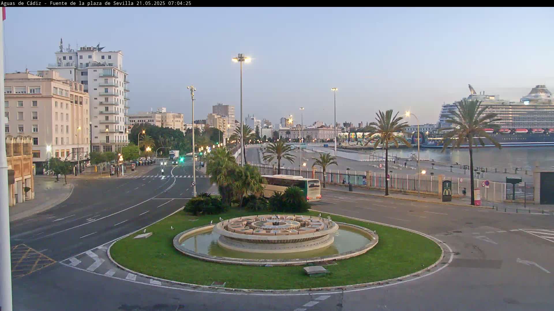 Cadiz, Plaza de Sevilla Fountain  Live Cam -  Andulucia, Spain