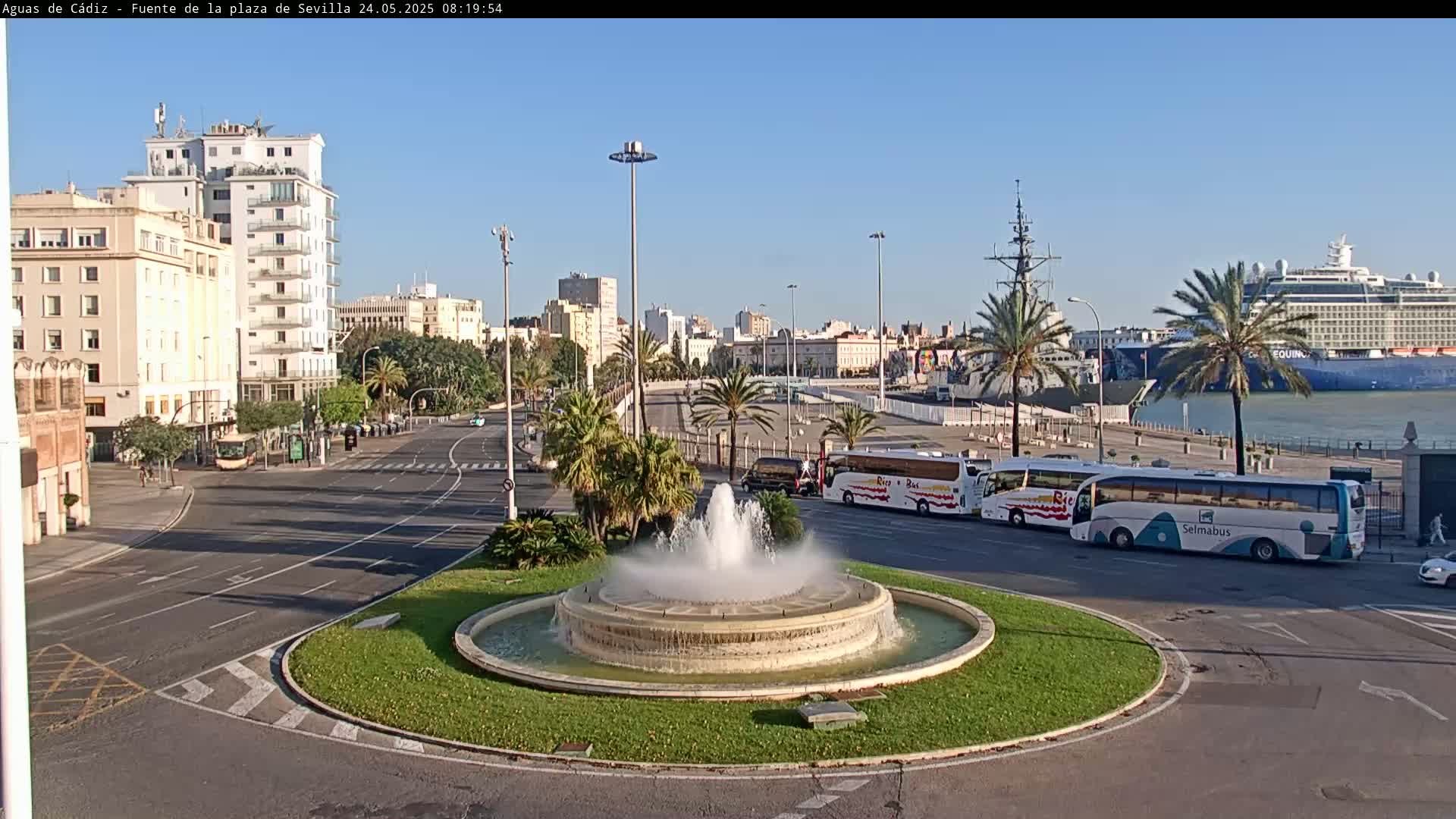 Cadiz, Plaza de Sevilla Fountain  Live Cam -  Andulucia, Spain