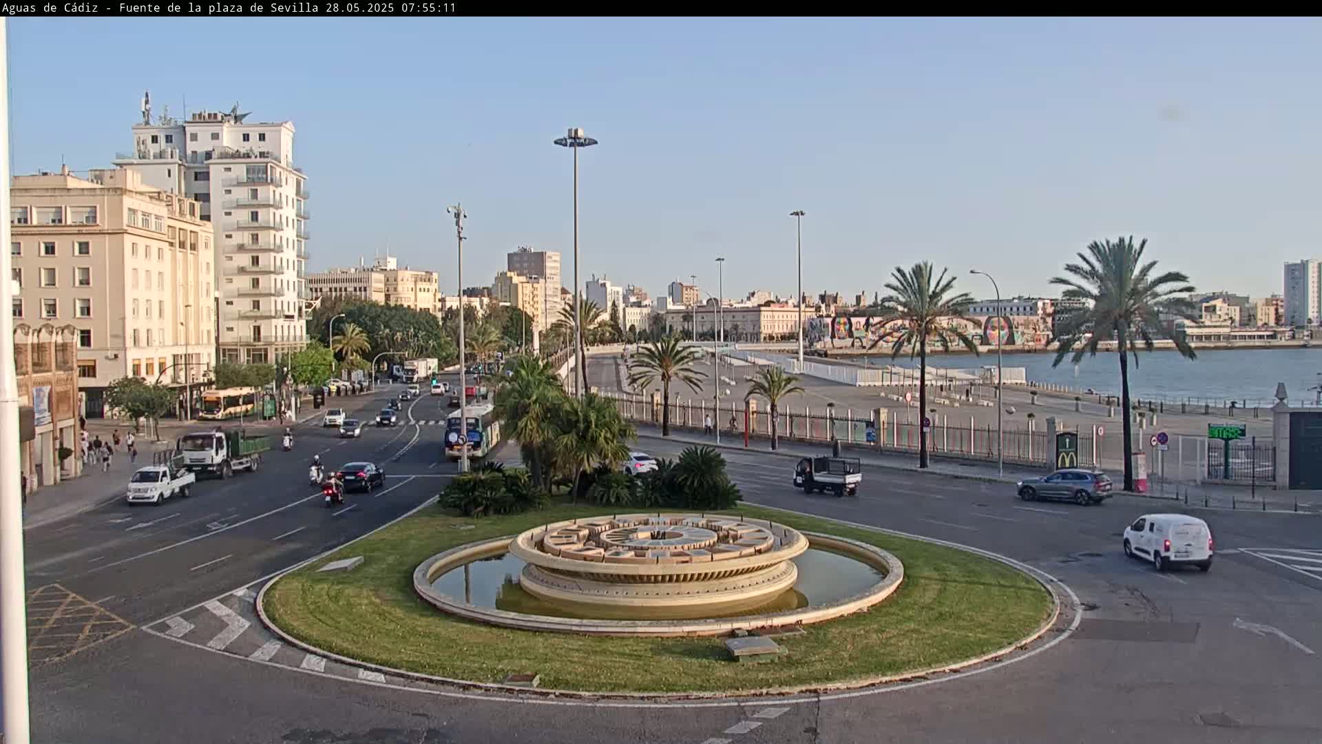 Cadiz, Plaza de Sevilla Fountain  Live Cam -  Andulucia, Spain