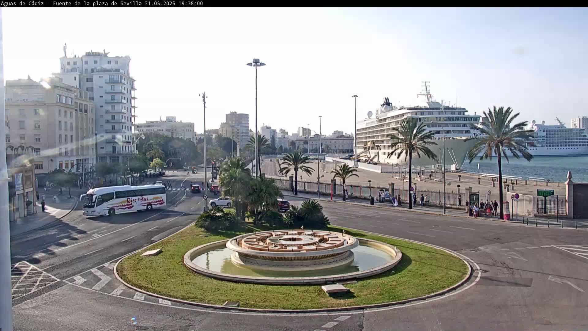 Cadiz, Plaza de Sevilla Fountain  Live Cam -  Andulucia, Spain