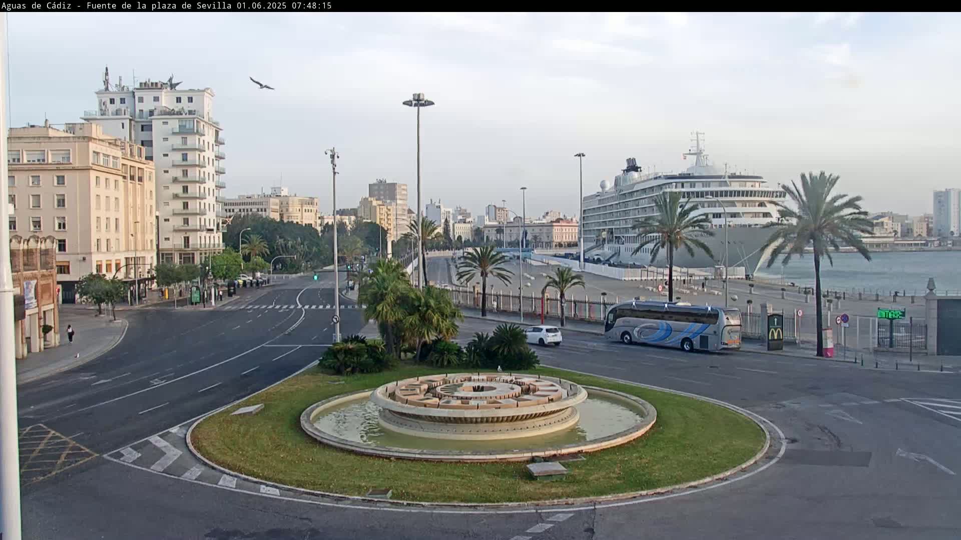 Cadiz, Plaza de Sevilla Fountain  Live Cam -  Andulucia, Spain