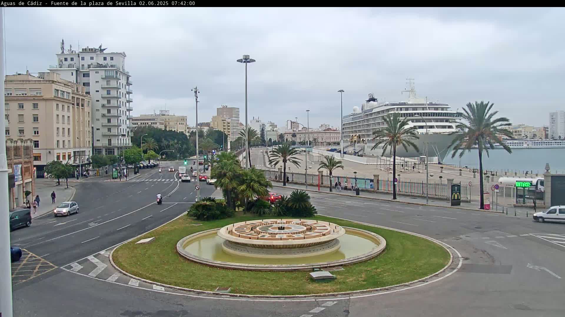 Cadiz, Plaza de Sevilla Fountain  Live Cam -  Andulucia, Spain