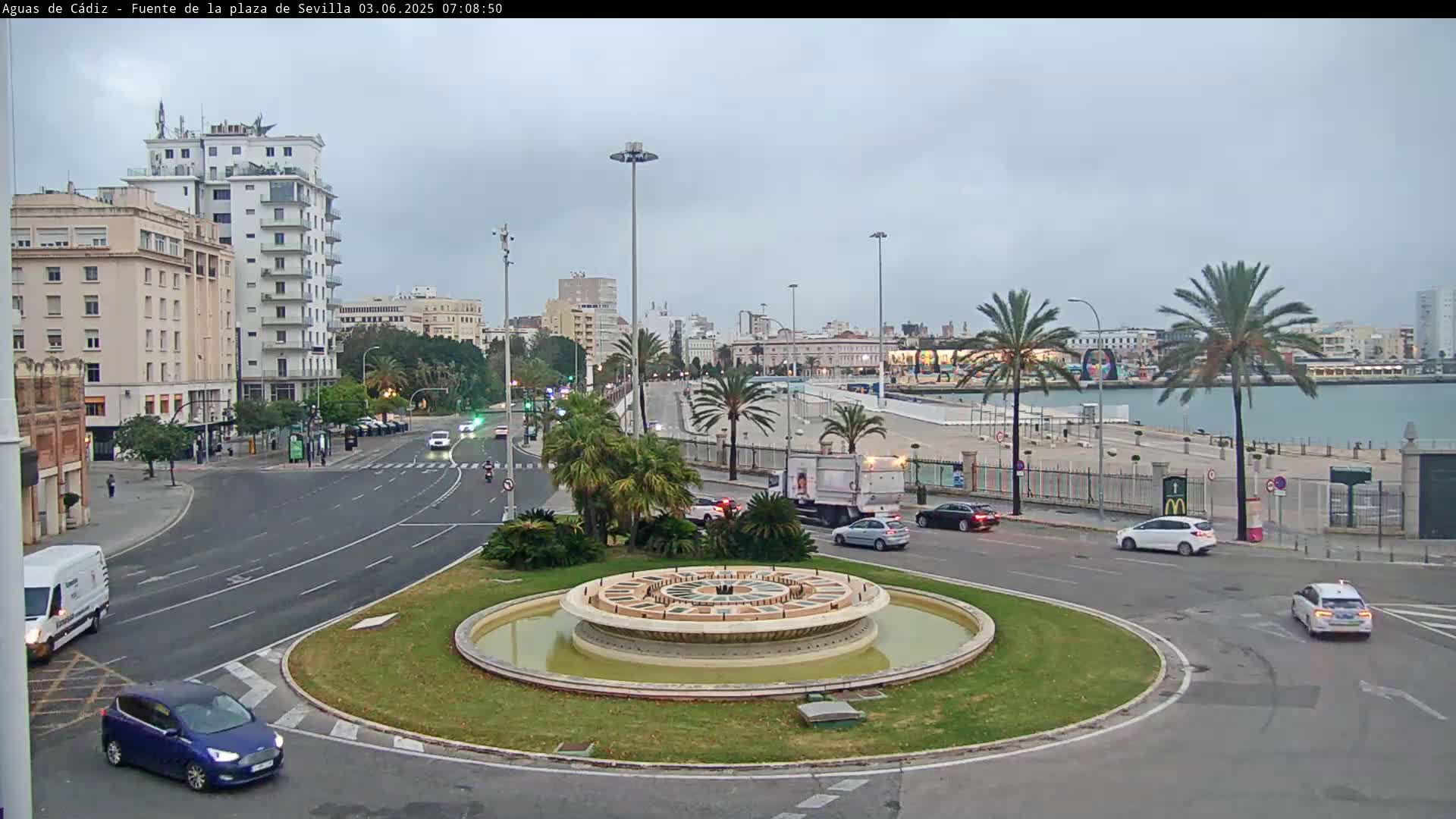 Cadiz, Plaza de Sevilla Fountain  Live Cam -  Andulucia, Spain