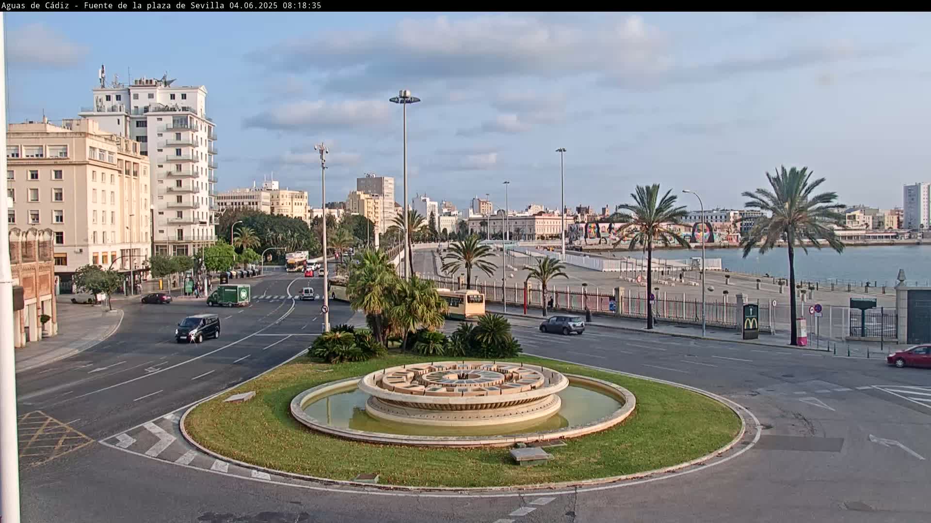 Cadiz, Plaza de Sevilla Fountain  Live Cam -  Andulucia, Spain