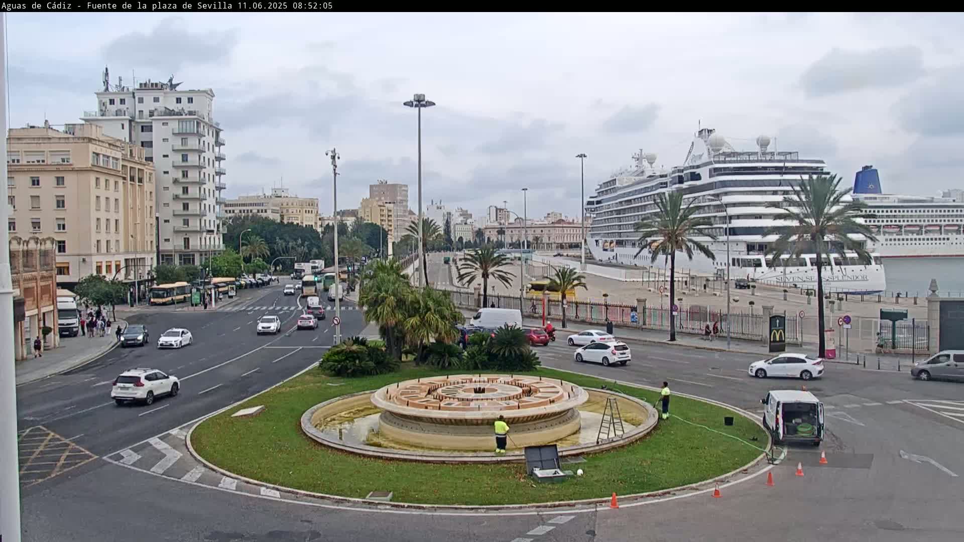 Cadiz, Plaza de Sevilla Fountain  Live Cam -  Andulucia, Spain