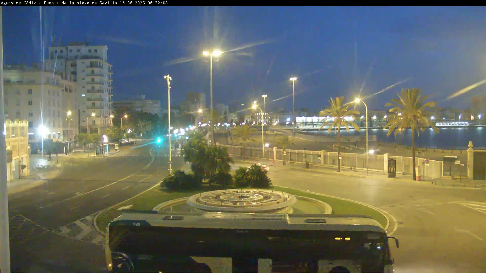Cadiz, Plaza de Sevilla Fountain  Live Cam -  Cadiz, Andulucia, Spain