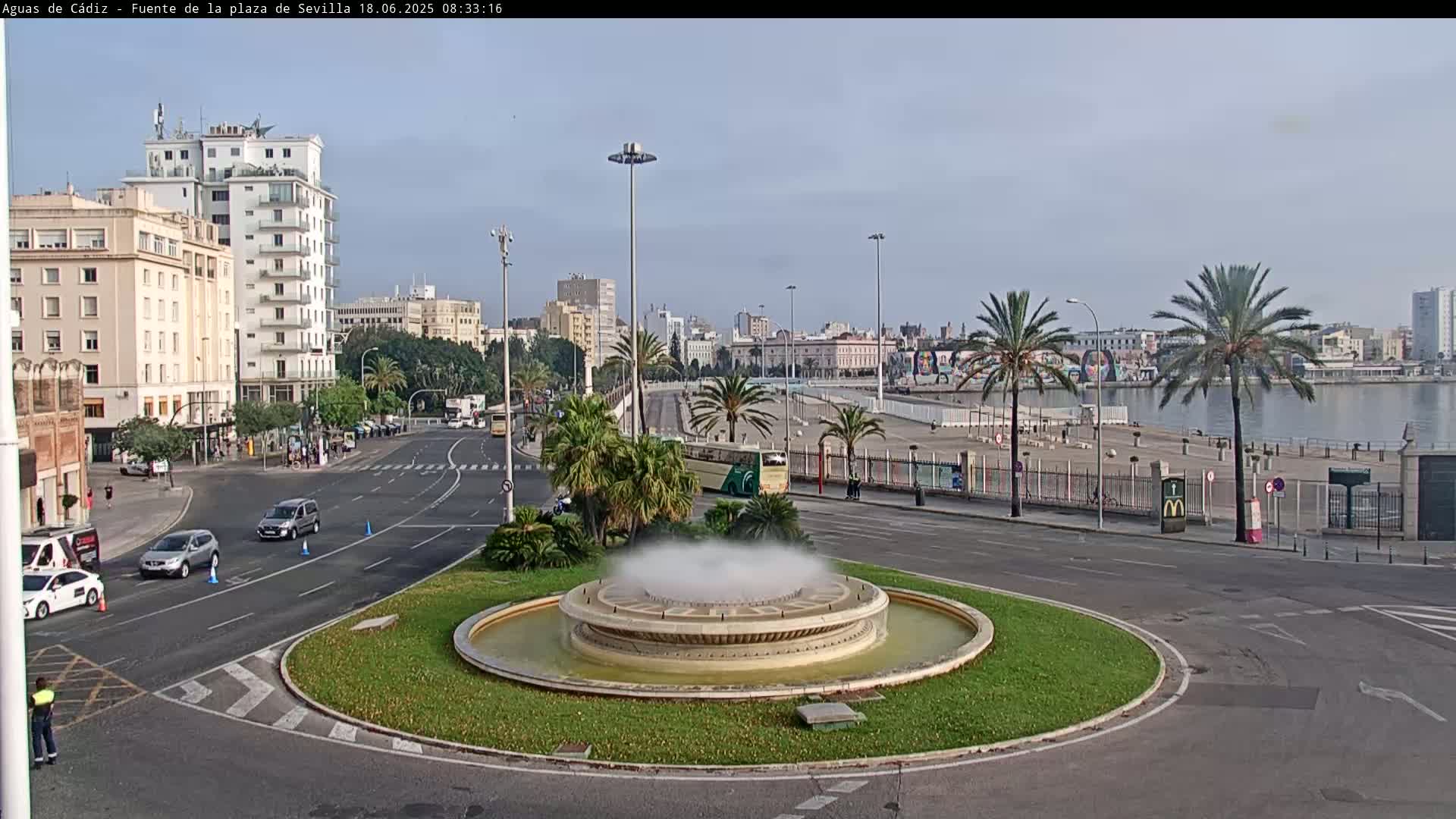 Cadiz, Plaza de Sevilla Fountain  Live Cam -  Cadiz, Andulucia, Spain